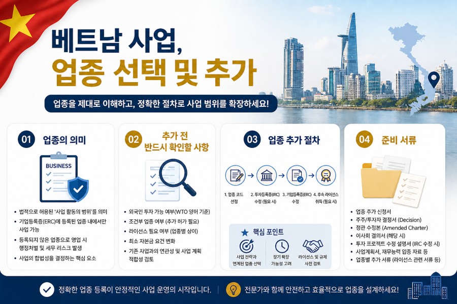 베트남 업종 추가 및 변경