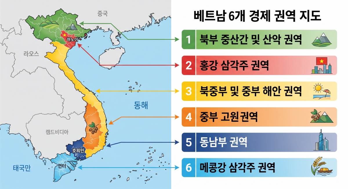 베트남 6개 사회 경제권 구역