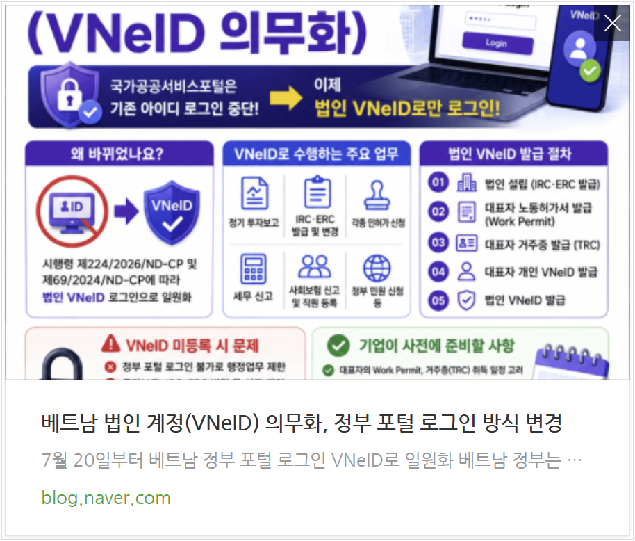 베트남 법인 VNeID